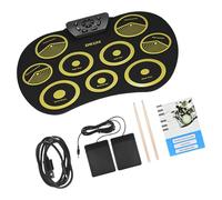 Kit di batteria elettrica per principianti Elettronico Digitale Pieghevole Avvolge Drum Set Pad Pratica Con Pedali E Bastoni