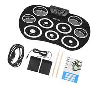Kit di batteria elettrica per principianti Elettronico Digitale Pieghevole Avvolge Drum Set Pad Pratica Con Pedali E Bastoni