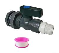 Kit di beccucci per acqua piovana in PVC da 3/4" con raccordo di montaggio a paratia e adattatore per tubo flessibile per barili di pioggia e serbatoi di tenuta