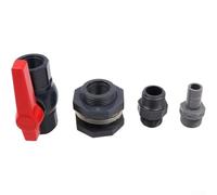 Kit di beccucci per serbatoio pioggia con raccordo in PVC da 20 mm, valvola a sfera per serbatoi d'acqua, adattatore per tubo da giardino e sistema di drenaggio