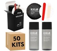Kit di Benvenuto per Bagno Nero | Confezione da 50 Kit Completi e Pronti all'Uso | Ideale per Affitti Brevi e Airbnb | Packaging Elegante e Compatto - Profumo Piacevole