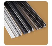 Kit di binari for porta scorrevole for armadio resistente da 1 pezzo - Set di binari for porta tascabile in lega di alluminio for un funzionamento regolare e silenzioso(Natural,200cmx5mm)