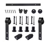 Kit di binari for porte da fienile con montaggio laterale, in acciaio al carbonio for impieghi gravosi, binari sospesi con imbottitura e spessori di ricambio(157.5" Track (Single Door))