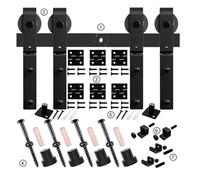 Kit di binari for porte scorrevoli pieghevoli for 4 porte, kit di binari for porte pieghevoli for impieghi gravosi e robusti, facile da montare,Struttura Pesante(7FT 213CM Rail Kit)