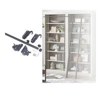 Kit di binari per biblioteche con binario scorrevole regolabile con rulli e freno per biblioteche domestiche eleganti, design durevole