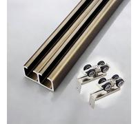 Kit di binari per porta scorrevole da fienile, hardware per porta scorrevole in metallo e binario di ricambio, set di rulli per porte tascabili per porte dell'armadio