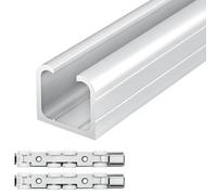 Kit di binari per porte scorrevoli commerciali con rulli e hardware per un funzionamento regolare, ideale per doccia, bagno e porte della camera da letto, montaggio a soffitto o a parete