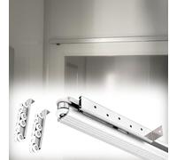Kit di binari per porte scorrevoli da 152,4 a 240,4 cm, resistente, invisibile, con rulli a chiusura ammortizzata, ideale per porte a scomparsa, funzionamento fluido