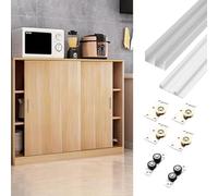 Kit di binari per porte tascabili per rulli bypass per porte da fienile, binario di ricambio per armadi e armadi