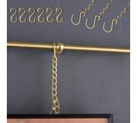 Kit di binari Regolabili in Ottone per Appendere Quadri - Sistema a Parete in Stile retrò per Esposizione di opere d'Arte, mostre, musei e Negozi - Kit di Catene Resistenti da 2,35 m (92,5 p