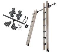 Kit di binari retrattili per scale mobili in acciaio da 1-6 m, con rullo per pavimento, per casa, interni, loft, biblioteche (dimensioni: 300 cm) - ferramenta rotonda inclusa