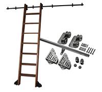 Kit di binari scorrevoli per Scale da Biblioteca, Kit di Guide scorrevoli Nere, Binario per Scale a Tubo Tondo, Adatto per biblioteche/soppalchi/Case/Interni, Lunghezza da 100 cm a 6 Metri,