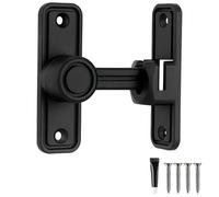 Kit di bloccaggio per porta scorrevole da fienile, a 90 o 180 gradi, con meccanismo di sicurezza a molla, senza trapano o a vite, per giardino, garage, finestre