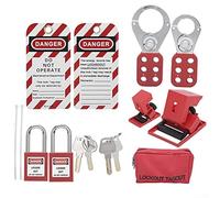 Kit di blocco industriale con fascette stringicavo in nylon, lucchetti ed etichette per una protezione affidabile delle apparecchiature