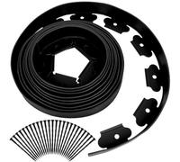 Kit di bordatura flessibile for prato da 5 m, con 15 picchetti, for aiuole e marciapiedi per Prato(Black)
