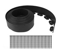 Kit di bordatura paesaggistica in PE resistente con design senza scavo, per aiuole e aiuole (verde) (nero)