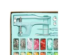 Kit di bottoni automatici rotondi in resina blu, set di cucito in metallo