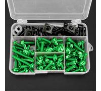 Kit di bullone per carenatura per motociclette in alluminio M5 M6 da 177 pezzi verde