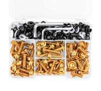 Kit Di Bulloni E Viti Per Carenatura Per K&awasaki ZX6R ZX7R ZX9R ZX10R ZX12R ZX14R ZZR600, 190 Pezzi, Clip Di Fissaggio E Dadi Bulloni Kit Carrozzeria Viti(Oro)
