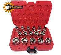 kit di bussole XZN attacco da 1/2" 16 pz da 8 - 24 mm Conosciute come millerighe