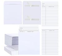 Kit di Buste Autoadesive e Carte per Tessere per Biblioteca Includono 100 Biglietti per Pagamento di Libri e 100 Buste Tascabili per Biblioteca per DVD Aula Scuola Ufficio Etichetta da Regalo