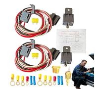 Kit di cablaggio del relè della ventola - di raffreddamento automobilistico da 12V 40A con termostato | Sensore di temperatura impermeabile per guida per motori, radiatore e giornata piovosa