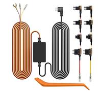 Kit di cablaggio WOLFBOX USB C 4A da 3,5 m per tutte le telecamere da cruscotto WOLFBOX, conversione da 12-24 V a 5 V, con protezione contro scarica della batteria.