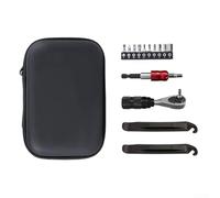 Kit di cacciaviti a cricchetto con leve per pneumatici, in acciaio e lega di alluminio, set di strumenti di riparazione in scatola per ciclismo, nero