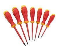 Kit di cacciaviti isolati composto da 7 pezzi, 1.000 V (3 piatti, 2 Phillips, 2 quadrati)