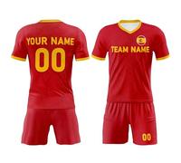 Kit di calcio personalizzati per uomini,Kit da calcio per bambini,Maglie da calcio Set di pantaloncini per fan,Abbigliamento da calcio con bandiera del paese della Spagna,Numero di nome della squadra