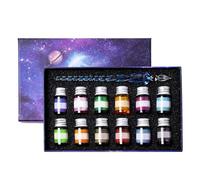 Kit di calligrafia per principianti, set penna e inchiostro | Set di calligrafia a 12 inchiostri, set di penne a immersione,Set di penne in vetro pratiche, set di penne a inchiostro per I