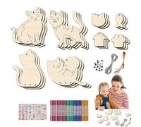Kit di campanelli eolici per realizzare un campanellino eolico, kit di 12 campanelli eolici | Birdhouse per uccelli per gatti, artigianato artistico, ornamenti da colorare a lisca di pesce, design in