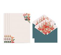 Kit di cancelleria per carta da lettere Set di buste per fiori a righe larghe per inviti a feste in casa Kit buste di ringraziamento Sigilli di cera per buste Natale