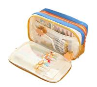 Kit di cancelleria per la scuola, con 8 scomparti per penne, righelli, gomme, pennarelli, note, ufficio, università, viaggi, idea per uso, Blu, Refer to description, Adamo