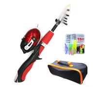 Kit di canna da pesca per bambini, 1 mini combo da viaggio con mosca/spin per lo sport dei genitori-figli, canna leggera e mulinello facile, kit divertente per apprendimento, kit per vacanze, laghi e