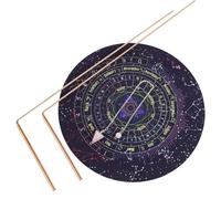 Kit di canne da strega con 2 canne da divinazione in rame, pendolo energetico e tappetino a forma di stella, strumenti di ricerca spirituale per acqua e lavoro paranormale