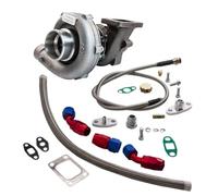 Kit di caricabatterie turbo universale T04E T3 T4 A R 063 con alimentazione olio e linea di ritorno a 5 bulloni compatibili con vari veicoli
