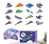 Kit di carta Airplane - Colorful Craft Material Easy Folding Sheets, Engaging Hand Activity, Creative Model Making with Fun Aerodynamic Challenge | For Kids Students Home Classroom Travel Family