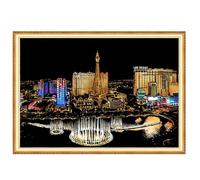 Kit di carta da grattare fai-da-te - Design di scene notturne Lavagna per grattare con pittura a colori con kit di punti di riferimento delle città del mondo | Adatto per giochi di società,