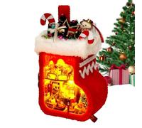 Kit di Casa in Miniatura a Tema Natalizio Calza Di Natale Artigianale Con