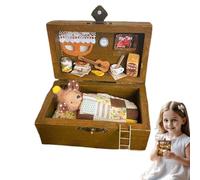 Kit di casa in miniatura, casa delle bambole in legno in miniatura - Kit in miniatura per adulti,Animali realistici fatti a mano in legno in scatole Design Craft Scene Toy Collectibles, Model Scenery