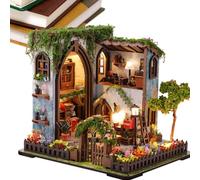 Kit di casa in miniatura fai da te 3D in legno realistico con luce | Mobili da Camera, Soggiorno, Studio da Fabbricare per Camera, Ufficio, Soggiorno, Studio, Biblioteca, Tavolo