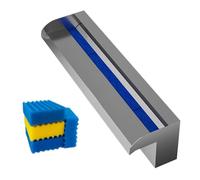 Kit di Cascata a sfioro da 60 Pollici per Esterni, Ideale per Giardini e Cortili - Argento, Facile da installare, valorizza l'estetica del Paesaggio.