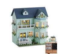 Kit di case bambole in legno in miniatura fai -da -te - Modello di artigianato 3D costruibile per adulti | Tiny Openble Building Set Decor Home Home, Regalo per le vacanze, Mini giocattolo per scaffal