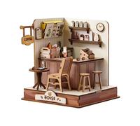 Kit Di Case In Miniatura Per Adulti | Puzzle 3D In Legno Per Costruire Un Caffè,Kit Per Costruire Una Casa Piccola,Per Decorazione Di Scaffale E Scrivania, Festa Di Compleanno, Regalo Di Benvenuto, Ca