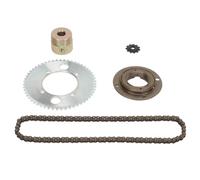 Kit di catena a maglie 25H con pignone, set di pignoni anteriore e posteriore in acciaio con ruota libera e connettore da 13 mm per biciclette fai-da-te, mini-moto, moto da cross,