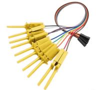 Kit di cavi a clip a 10 pin con clip retrattili caricate a molla per l'uso con analizzatore logico e applicazioni di test elettronici generali (giallo)