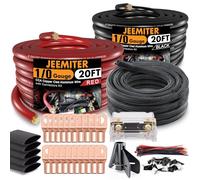Kit di cavi CCA calibro 0 con fusibile ANL, alette, termorestringenti, telaio, messa a terra audio per auto, batteria e cavo di saldatura per installazione amplificatore, aggiornamento Big 3