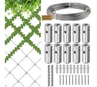 Kit di cavi in metallo da giardino, Set di tralicci da esterno in acciaio inox, rete da parete per la decorazione di piante rampicanti, rete in acciaio inox aveva