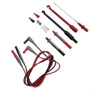 Kit di cavi multimetro con clip a gancio e sonda penetrante da 4 mm a banana per test elettrici elettronici automobilistici rosso nero